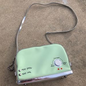 Betsey Johnson Retro Mint Green A Toast To You Crossbody Shoulder Kitsch Bag